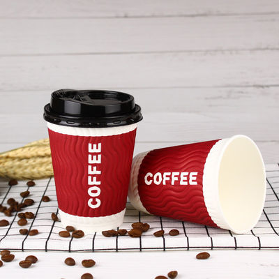 Coffee Cup Disposable With Lid Corrugated Packaging Cup S Corrugated Double-layer Thick Insulated Hot Drink Cup