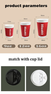 Coffee Cup Disposable With Lid Corrugated Packaging Cup S Corrugated Double-layer Thick Insulated Hot Drink Cup