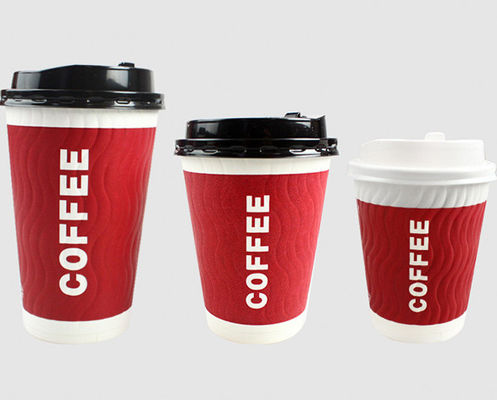 Coffee Cup Disposable With Lid Corrugated Packaging Cup S Corrugated Double-layer Thick Insulated Hot Drink Cup