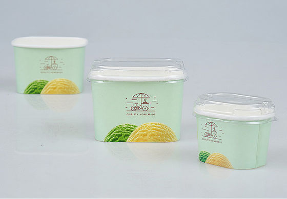 Square Paper Cup With PP Transparent Cover