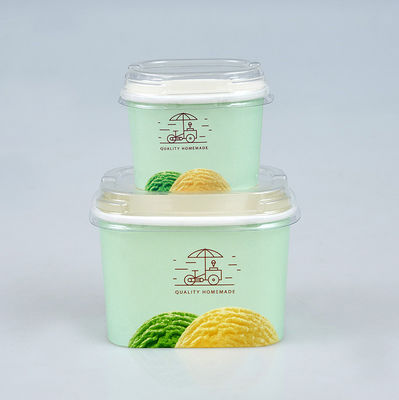 Square Paper Cup With PP Transparent Cover