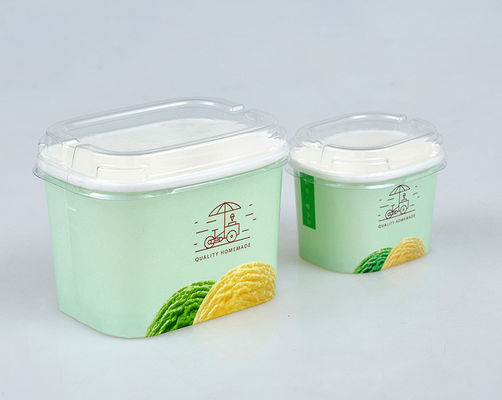 Square Paper Cup With PP Transparent Cover