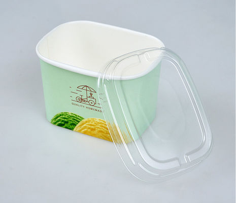Square Paper Cup With PP Transparent Cover