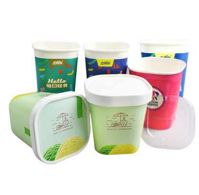 Square Paper Cup Disposable Cup Yogurt Coffee Cup Hot Drink Cup With Lid