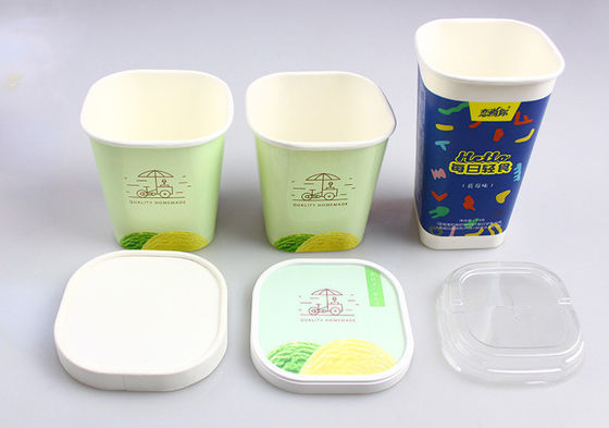 Square Paper Cup Disposable Cup Yogurt Coffee Cup Hot Drink Cup With Lid