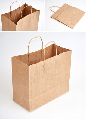 Kraft Paper Tote Bag For Storage Baking Gift Bags
