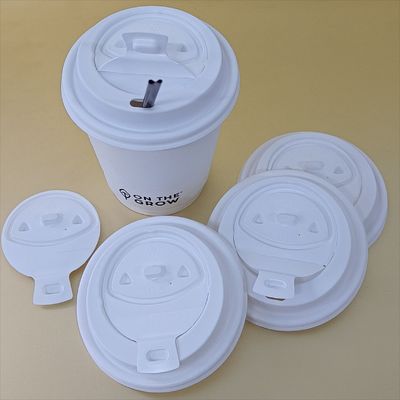 PP Leak proof Coffee Milk Tea Hot Drink Thick Flat Mouth Sealed Cover