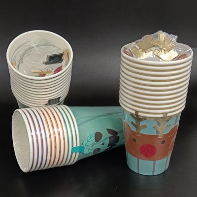 Customized Christmas Boxed Disposable Paper Cups With Special Packaging