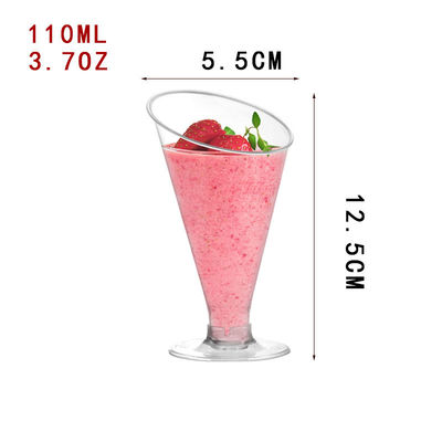 PS Disposable Plastic Mousse Cup Mini Dessert & Ice Cream &Jelly Pudding Cups 110ml