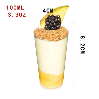 Hot Sale Plastic Dessert Cup  Disposable Plastic Mousse Cake Cup PS Clear Yogurt Pudding Container Cup