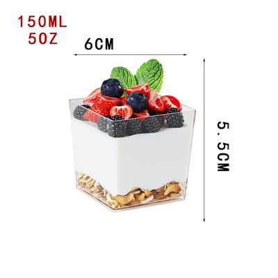 Hot Sale Plastic Dessert Cup  Disposable Plastic Mousse Cake Cup PS Clear Yogurt Pudding Container Cup