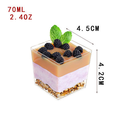 Hot Sale Plastic Dessert Cup  Disposable Plastic Mousse Cake Cup PS Clear Yogurt Pudding Container Cup