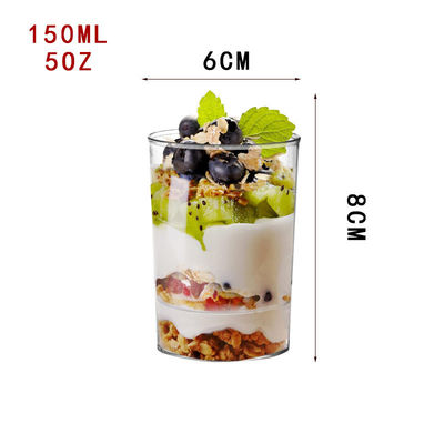 Plastic Disposable Plastic PS Clear Yogurt Pudding Container Cup