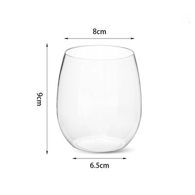 Gold Rim Unbreakable Stemless Wine Glass Champagne Whisky Cups