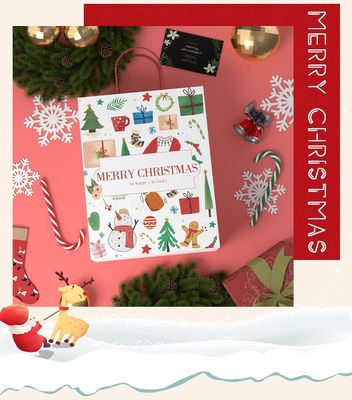 Customized Christmas Gift Bag With Kraft Paper Bag Printed Logo