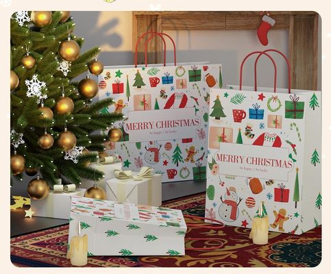 Customized Christmas Gift Bag With Kraft Paper Bag Printed Logo