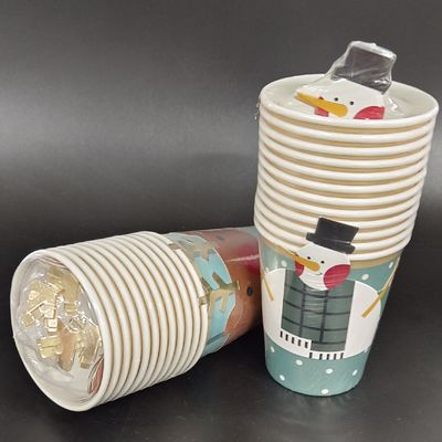 Factory Customized Christmas Paper Cover Paper Cup Printing, Thickened Insulation Coffee Cup, Holiday Party Paper Cup, Special Packaging