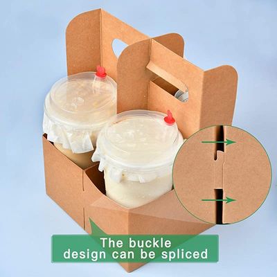 Kraft Paper Disposable Thockened Coffee Cup Single Dual Quad Holder