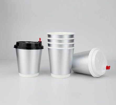 10oz Silver Doulble Wall Insulated Paper Coffee Cup