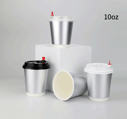 10oz Silver Doulble Wall Insulated Paper Coffee Cup