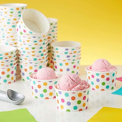 Ice Cream Paper Cup Disposable Square Thick Dessert Paper Cup