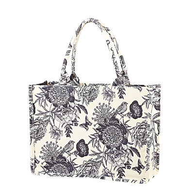 Canvas Shoulder Bag, Large Capacity Printed Tote Bag, Women's Fashionable and Lightweight Handbag, Linen Bag