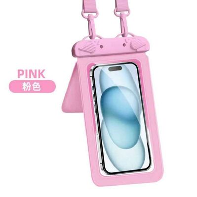 Universal IPX8 Waterproof Phone Pouch – White Lanyard Dry Bag for Swimming, Beach, Kayaking & Travel
