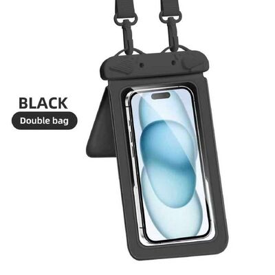Universal IPX8 Waterproof Phone Pouch – White Lanyard Dry Bag for Swimming, Beach, Kayaking & Travel