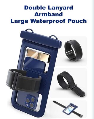 Waterproof Phone Pouch with Double Lanyard Armband