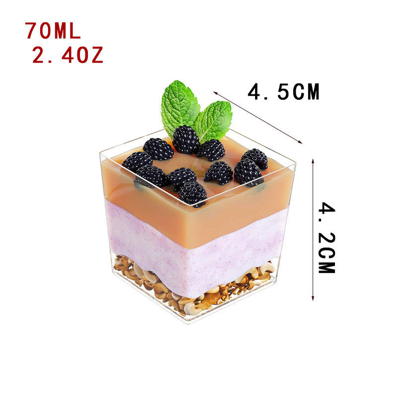 Hot Sale Plastic Dessert Cup  Disposable Plastic Mousse Cake Cup PS Clear Yogurt Pudding Container Cup